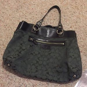 Olive green coach handbag